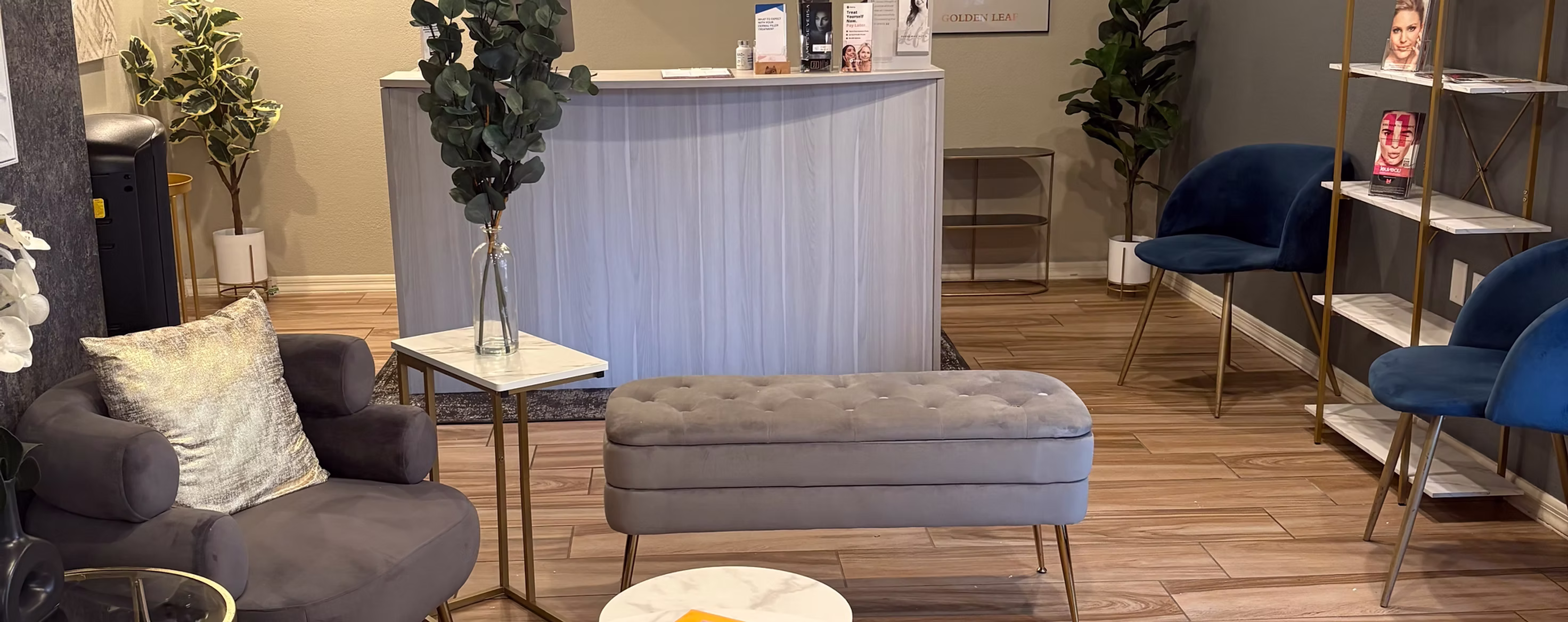 Reception area at Results MedSpa in Phoenix.